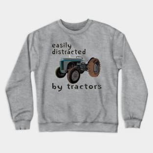 retro easily distracted by tractors Crewneck Sweatshirt